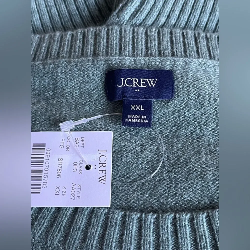 J Crew Men's Crewneck Sweater Supersoft Lambswool Blend Raglan Winter Green